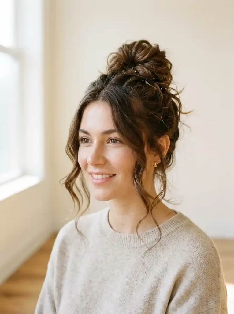 1. Classic Messy Bun Messy Bun Hairstyle Ideas