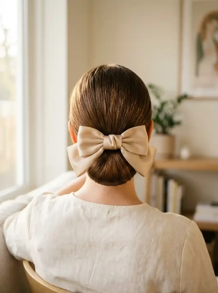 12. Satin Bow Bun