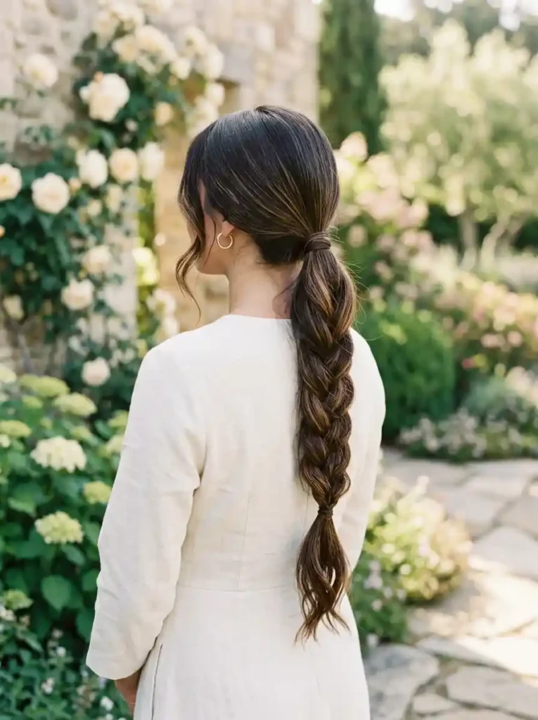 18. Low Braided Ponytail