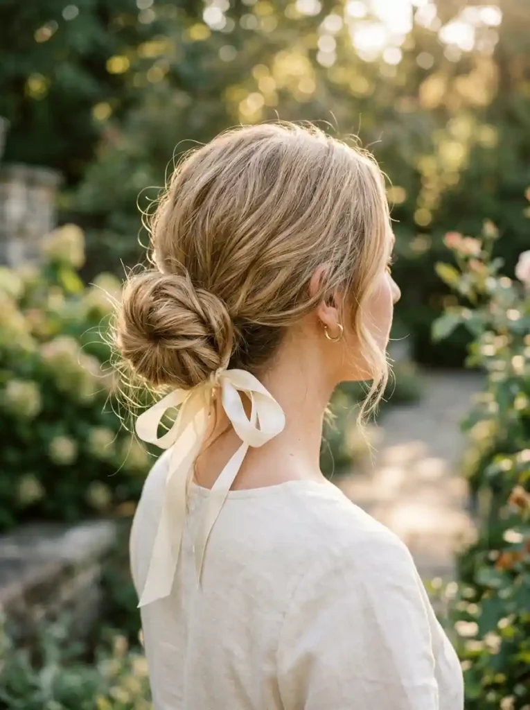 18. Ribbon Tie Bun