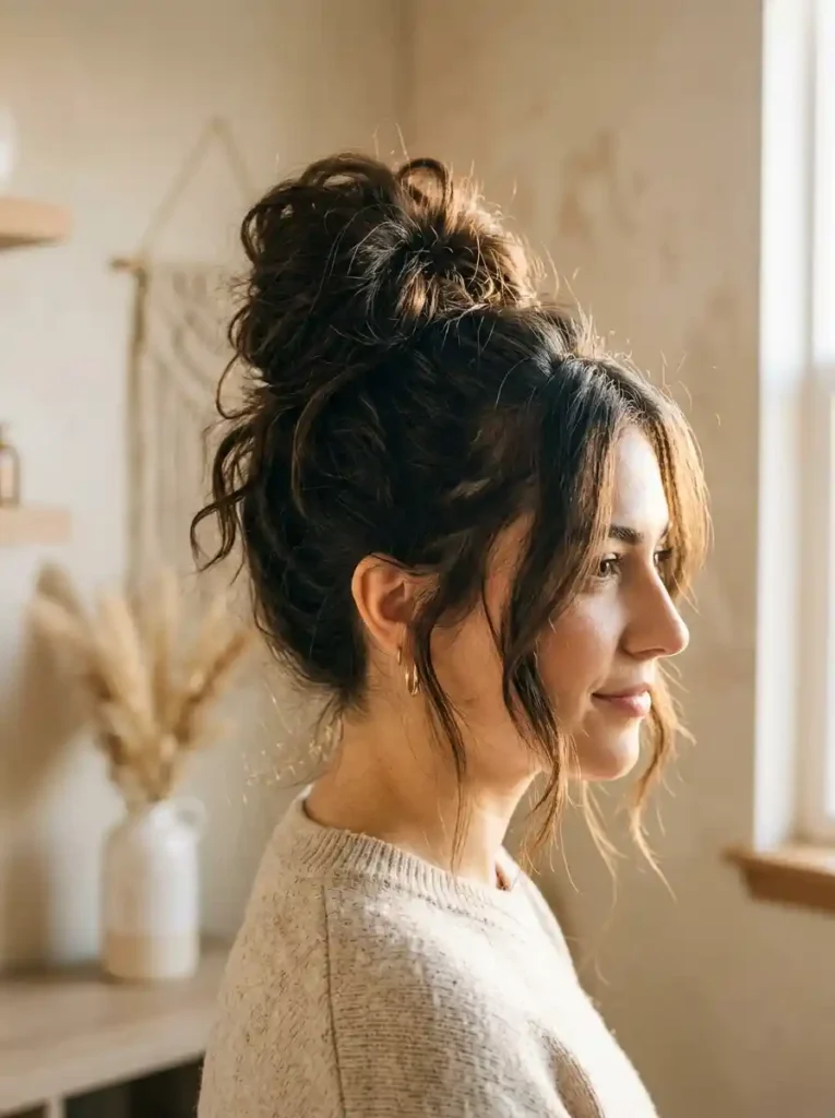 2. High Messy Bun