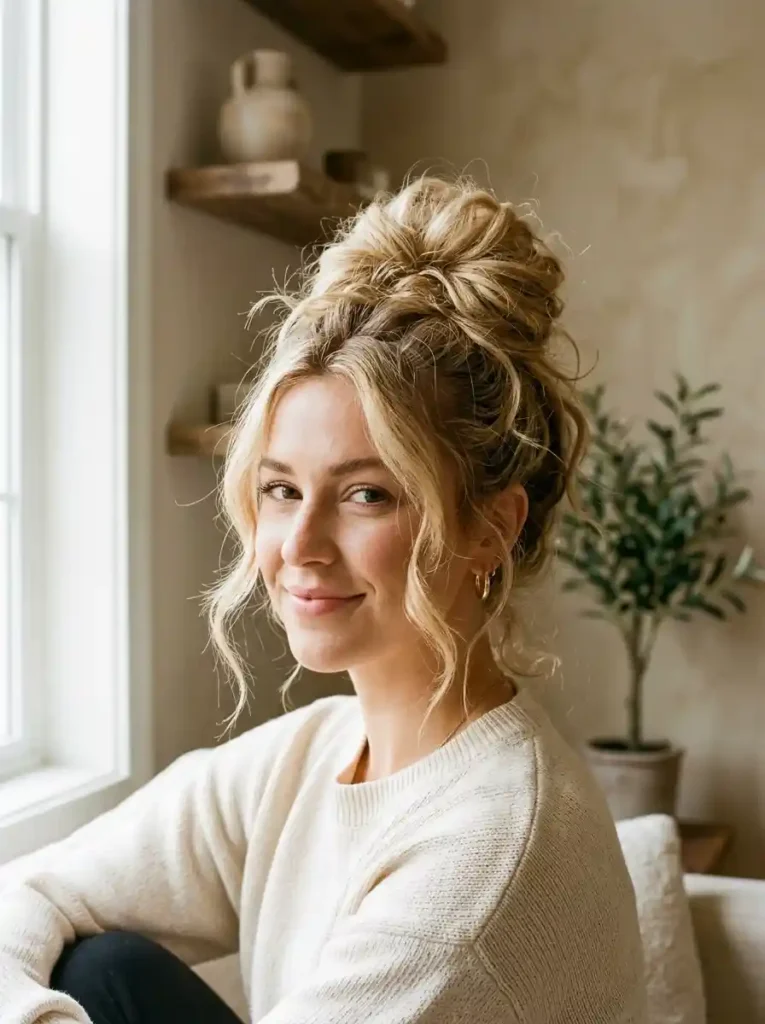 2. Messy High Bun