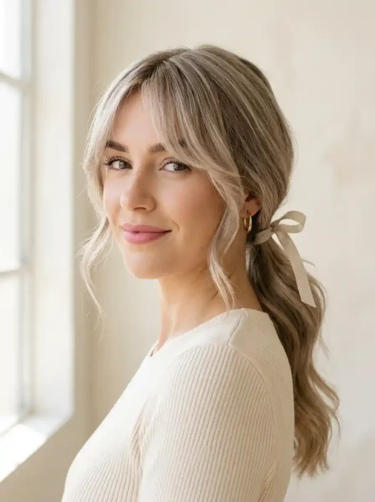 23. Low Ponytail Fringe