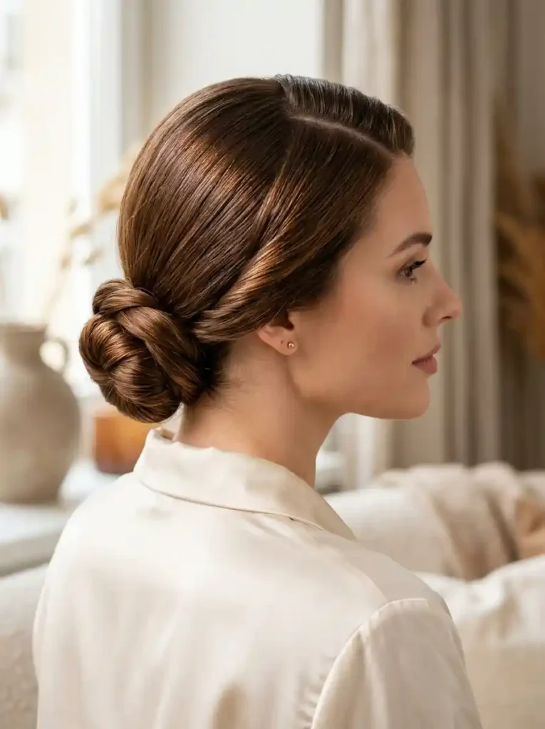 3. Center Part Bun