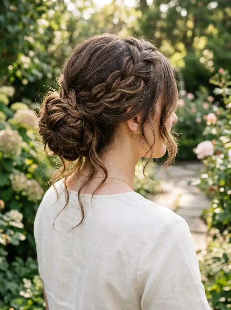 6. Braided Messy Bun