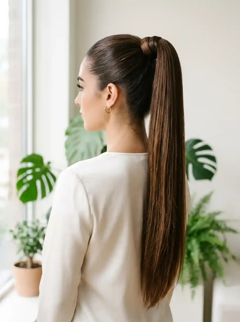 8. High Wrapped Ponytail