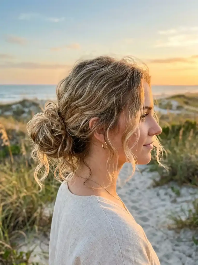 8. Wavy Messy Bun