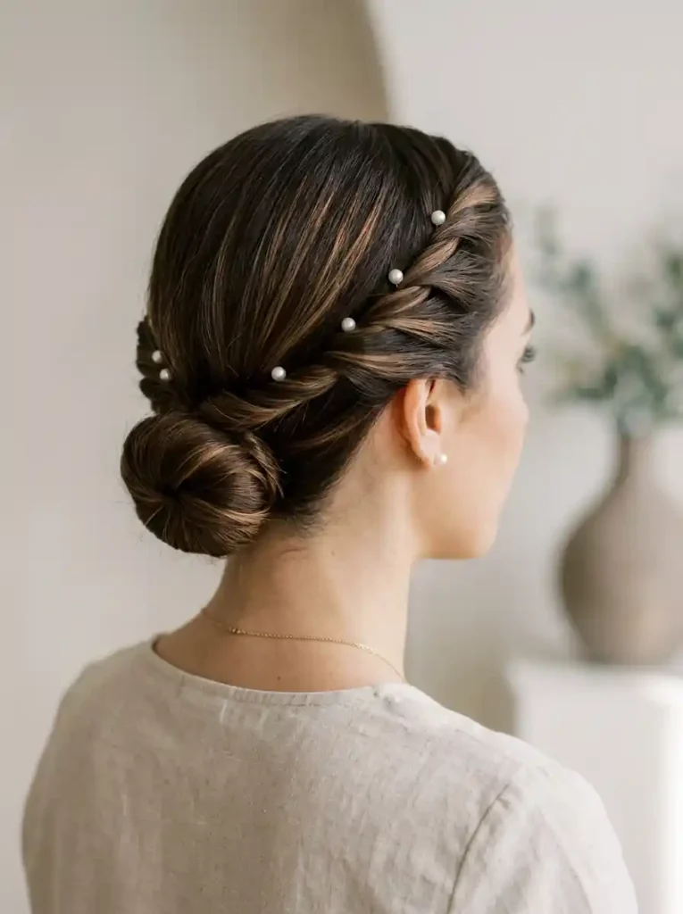 9. Twisted Crown Bun