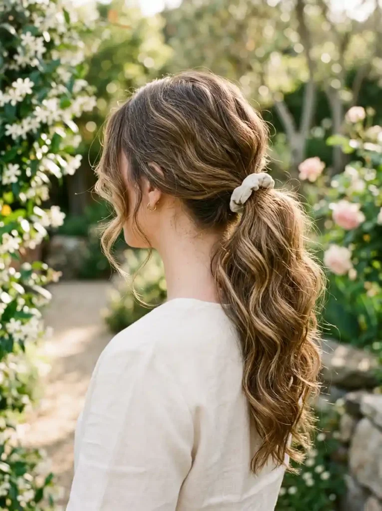 9. Wavy Mid Ponytail