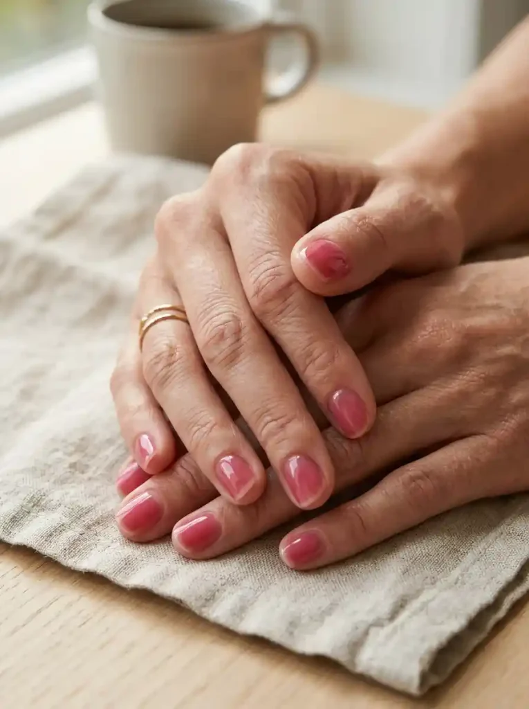 1. Glossy Raspberry Jelly- Short End-of-Summer Nails Ideas