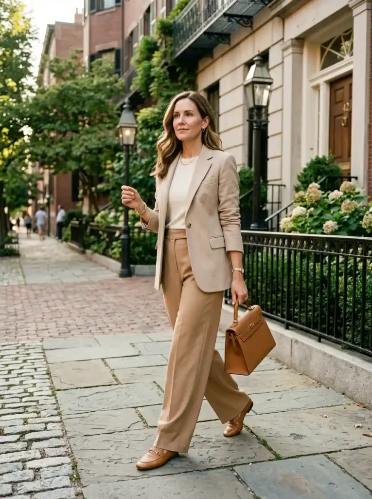 15. Monochrome Beige Old Money Outfit
