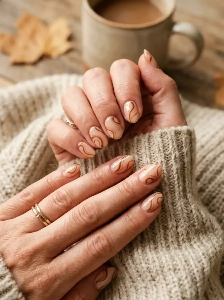 17. Cinnamon Swirl Nails