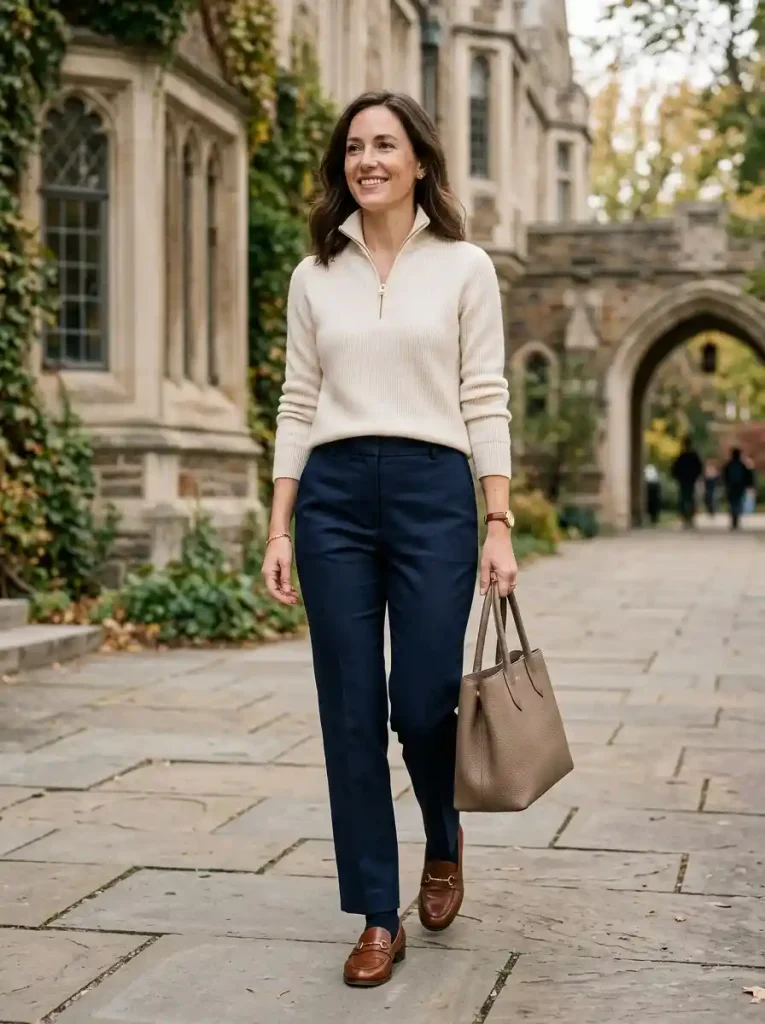 19. Quarter-Zip Knit with Tailored Pants