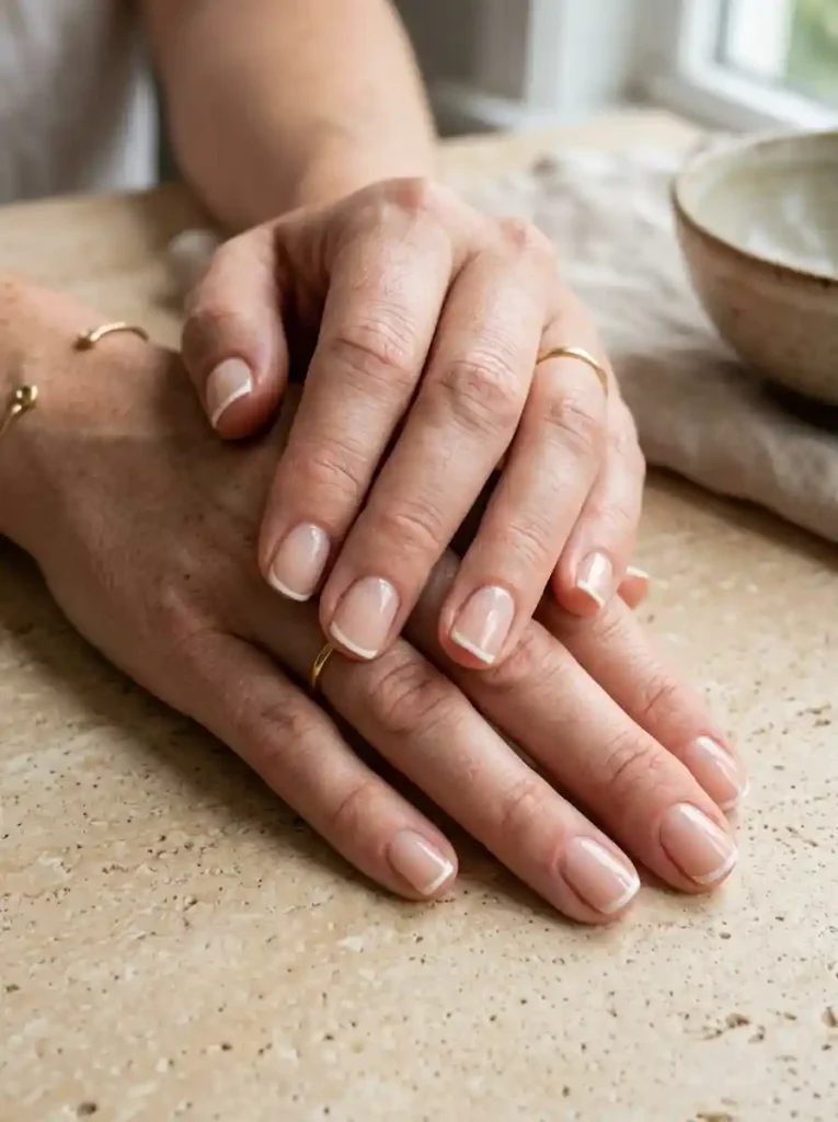 2. White Micro-French Short Nails