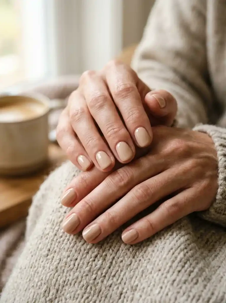 5. Creamy Latte Nails