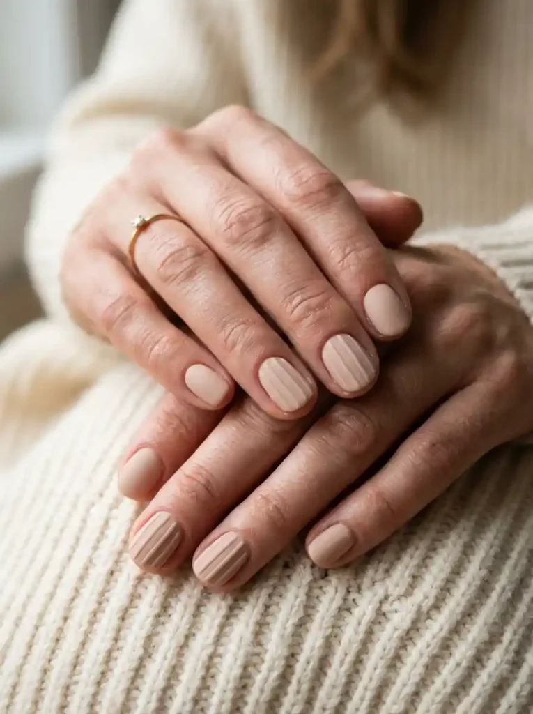 6. Minimalist Ribbed Sweater Nails