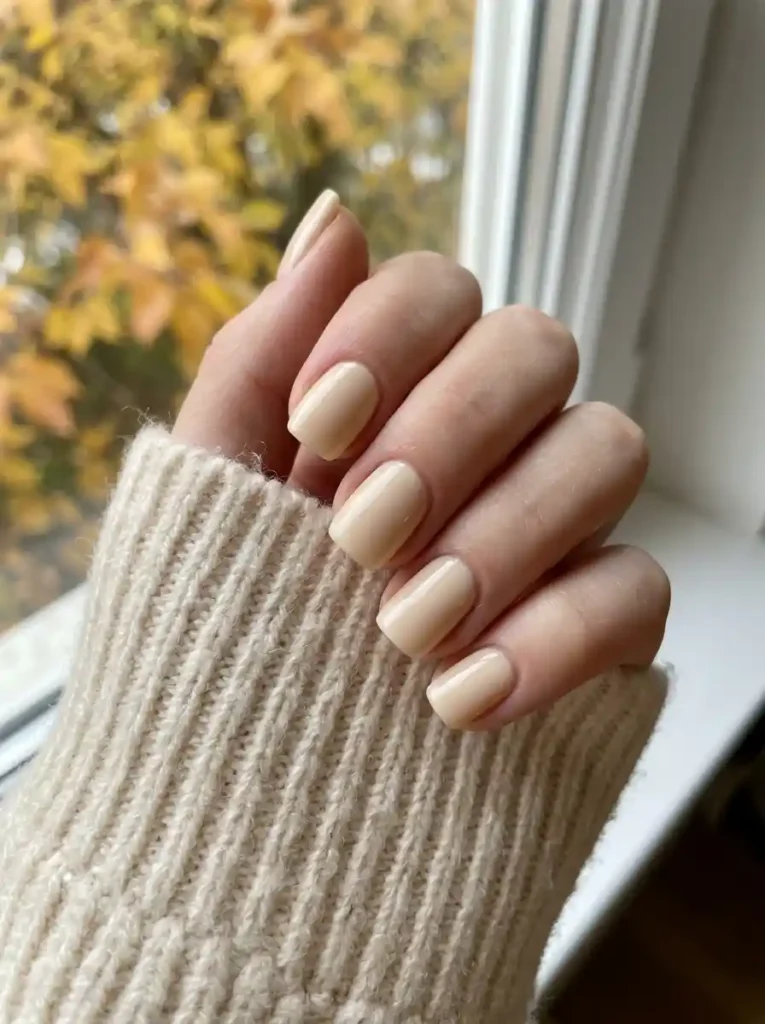 10. Creamy Beige Nails