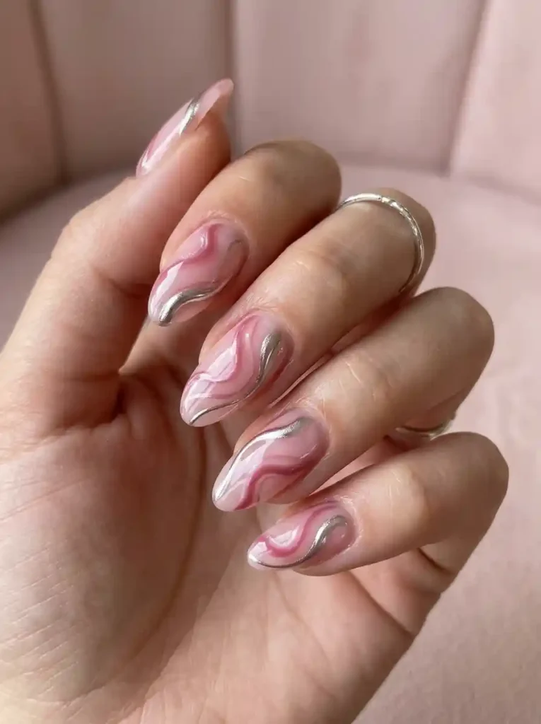 15. Pink Chrome Swirls