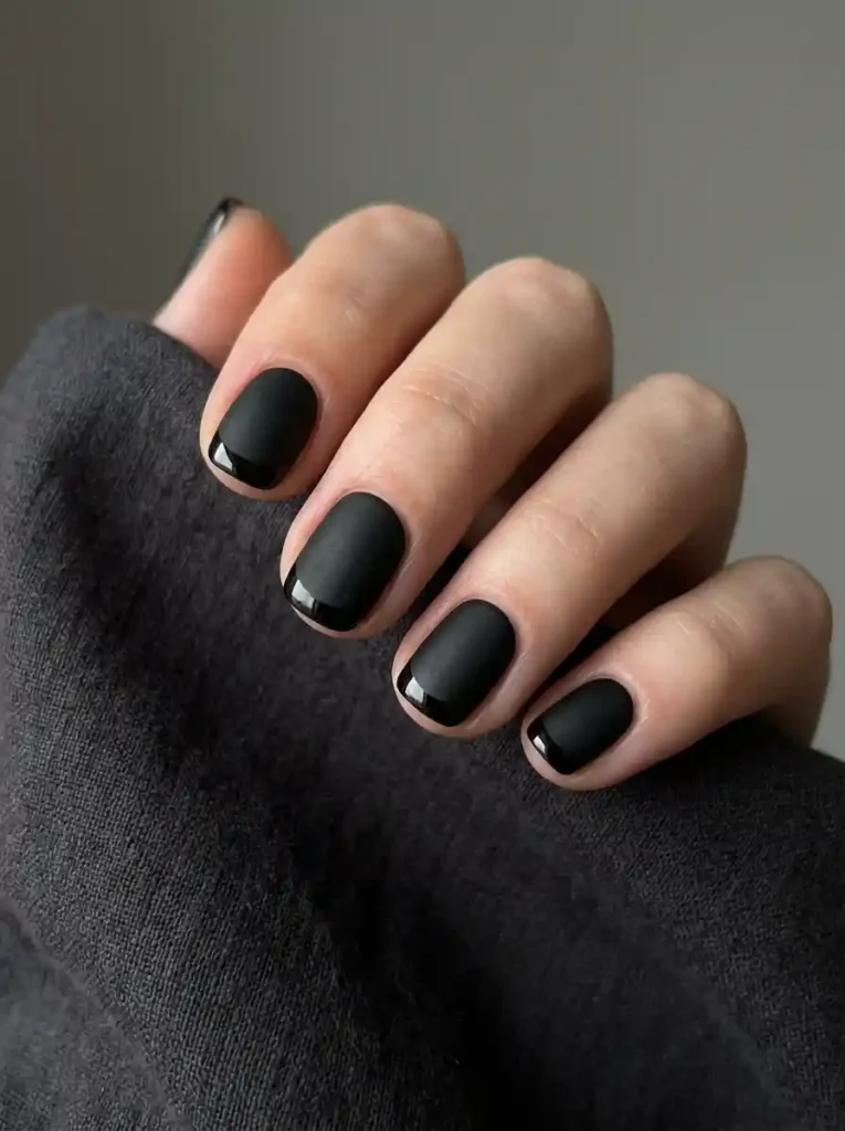 16. Matte Black Gloss Tips