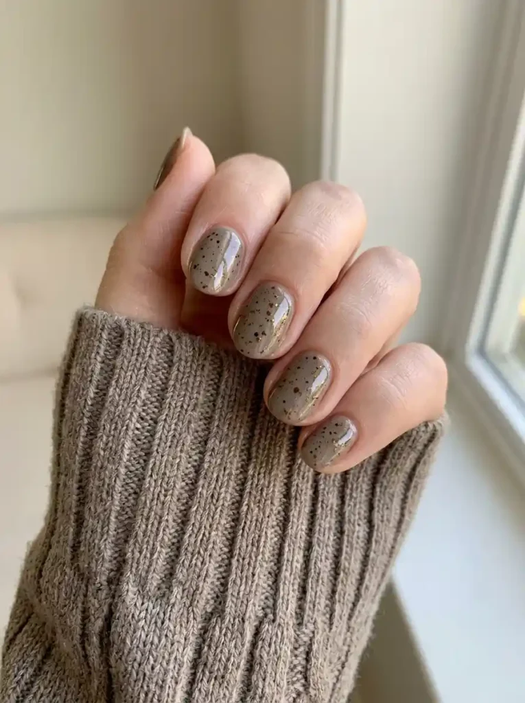 17. Autumn Speckle Nails