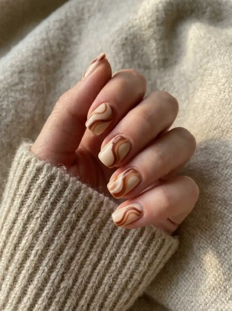 17. Cinnamon Swirl Nails