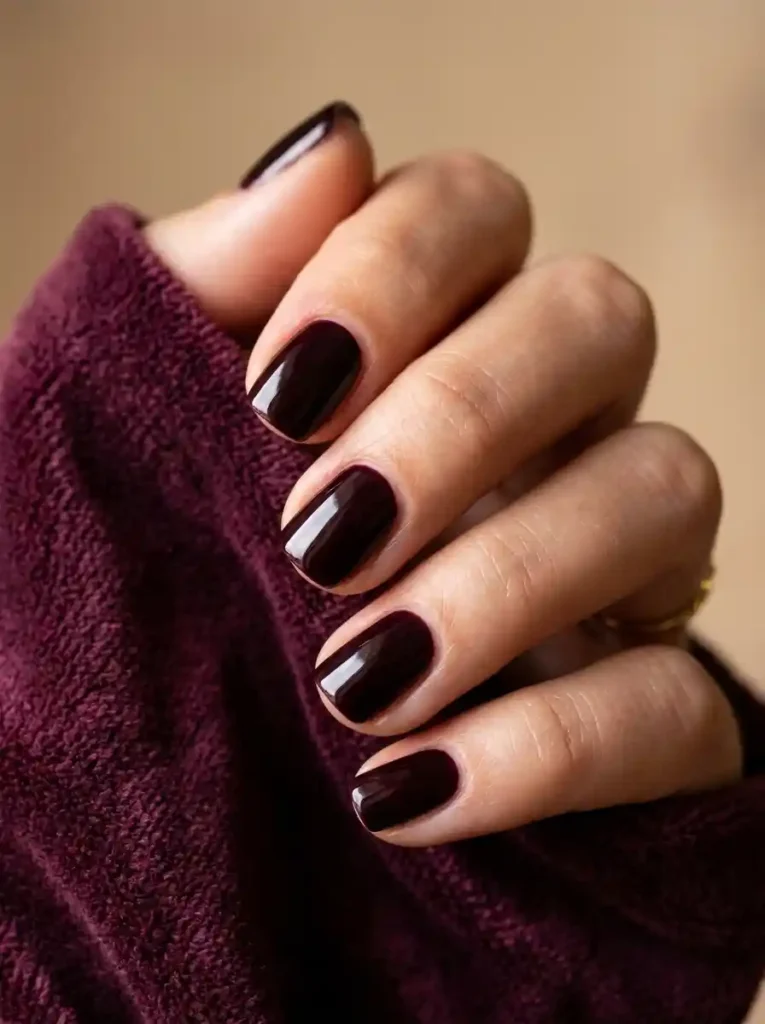 18. Black Cherry Gel Nails