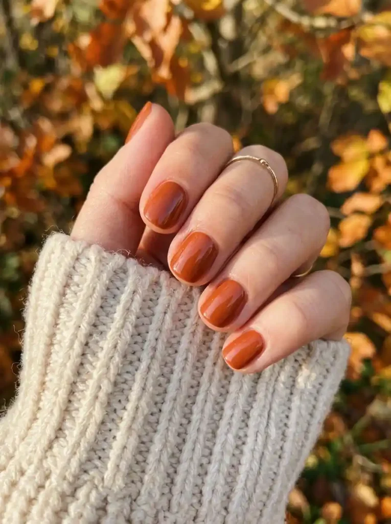 2. Burnt Orange Gel Nails