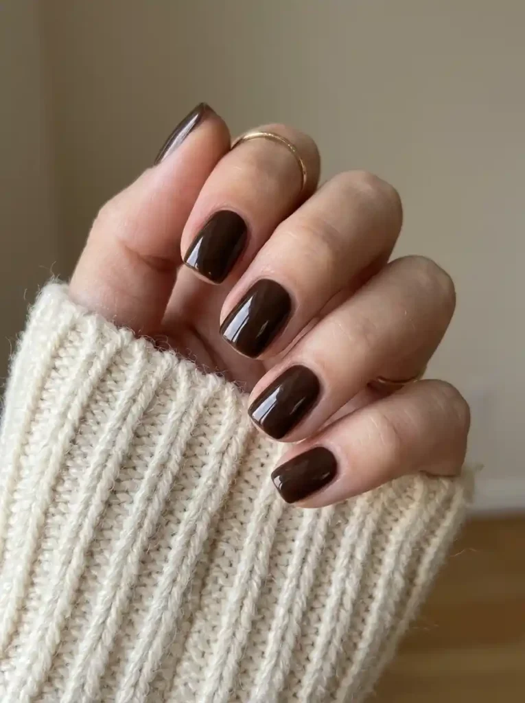 2. Chocolate Brown Nails