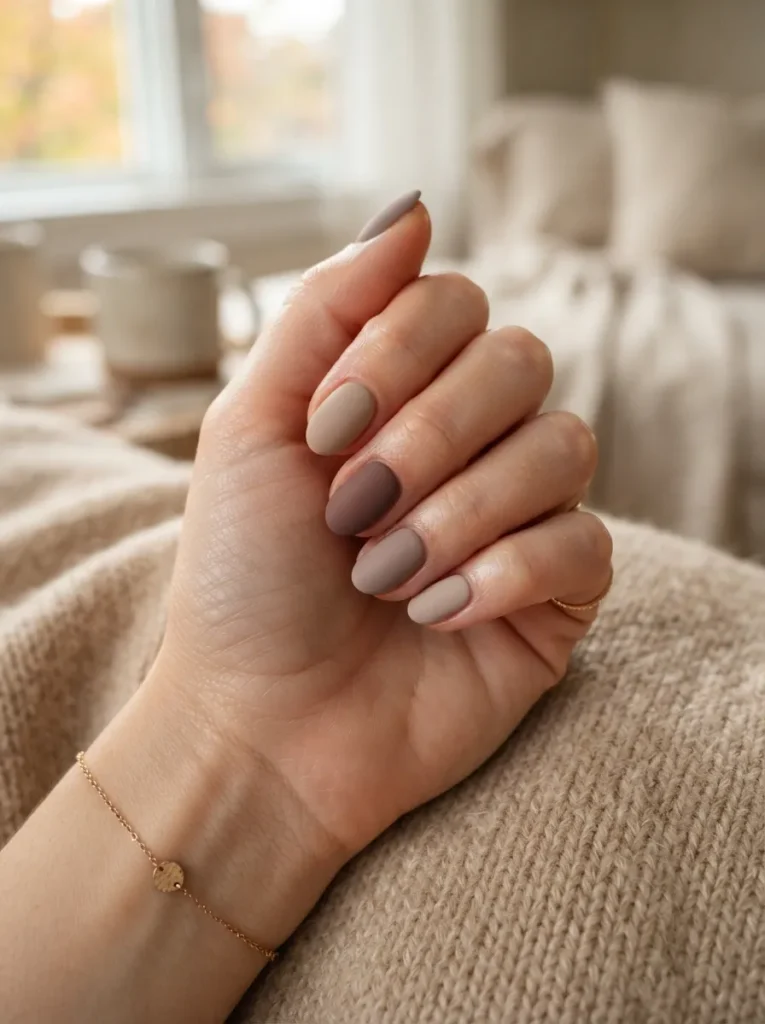 3. Suede Taupe Nails