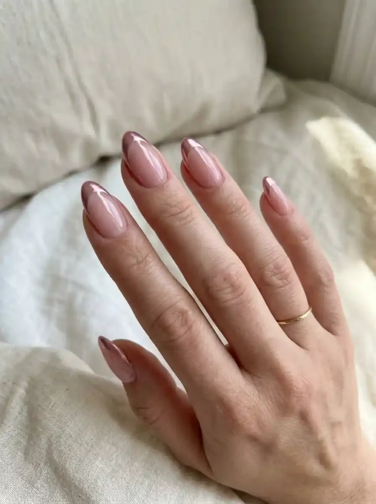 4. Pink Chrome French Tips