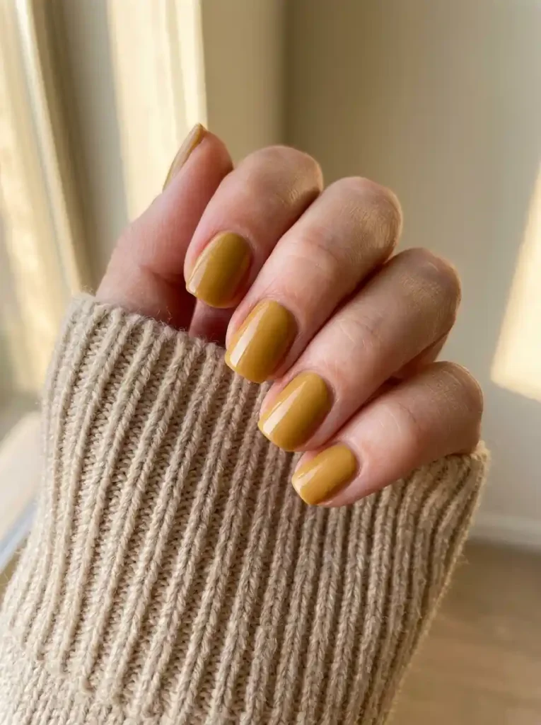 5. Mustard Yellow Nails