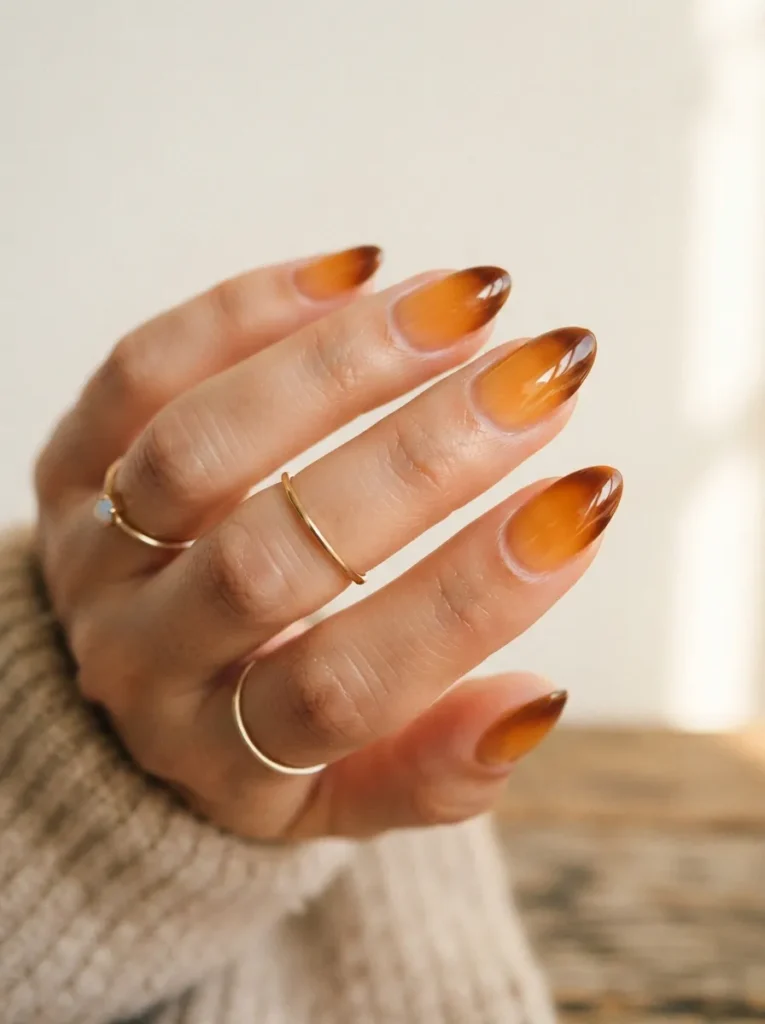 8. Maple Amber Nails