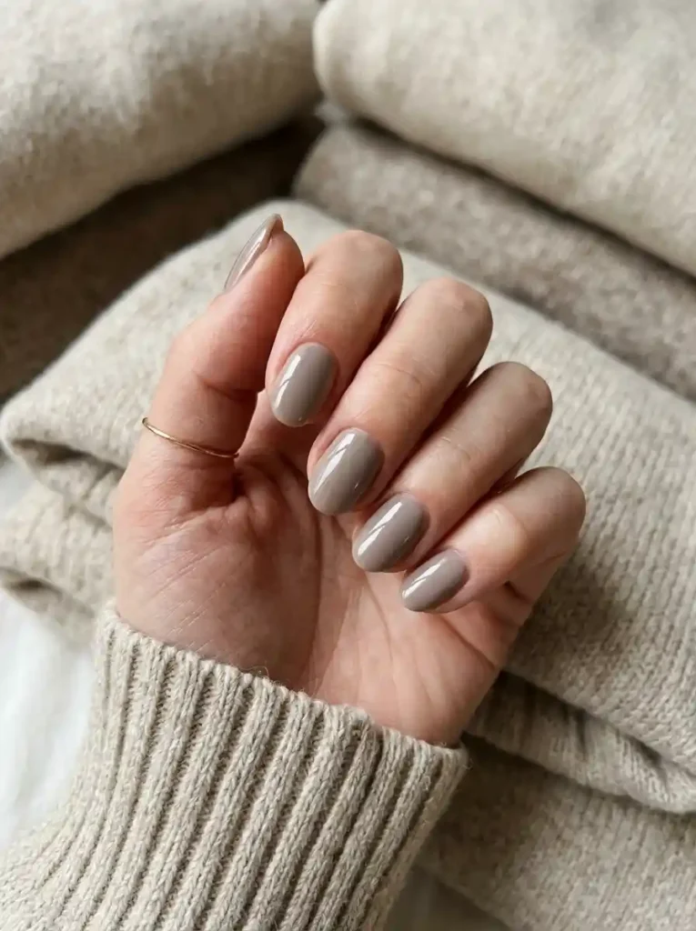 8. Taupe Gel Nails