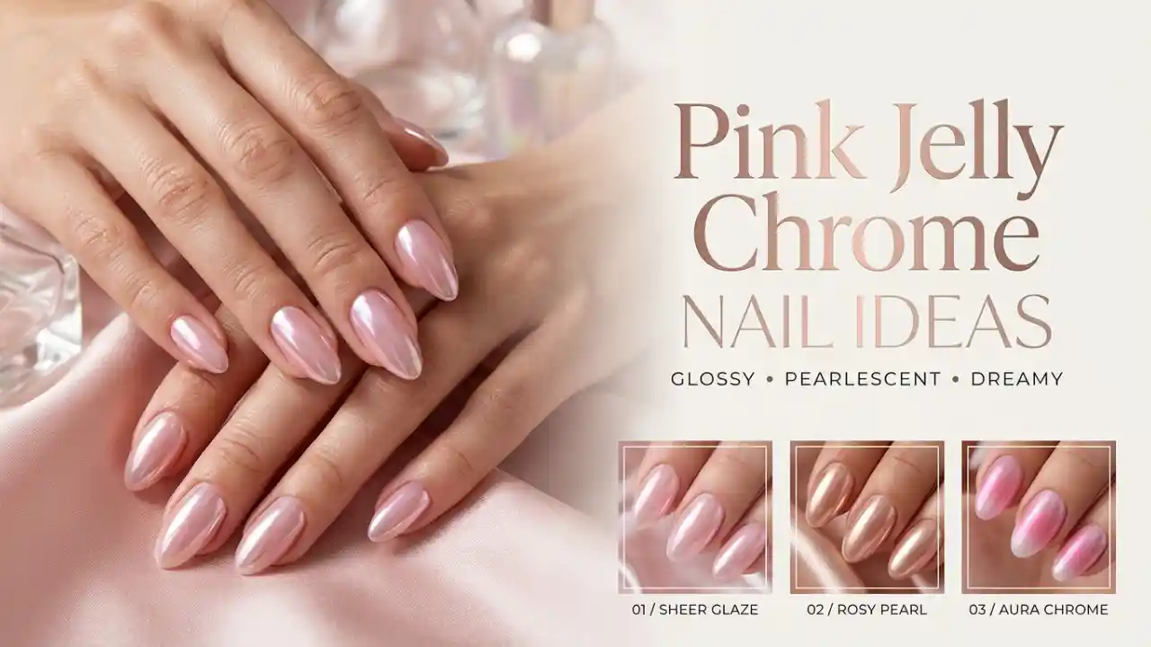 Pink Jelly Chrome Nail Ideas